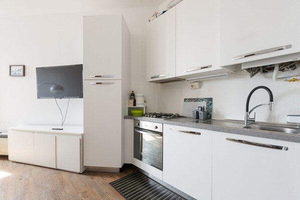 Fridge, oven, stovetop, dishwasher