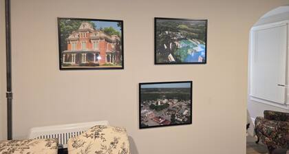 Carriage House by CMU - Lower Condo - Kitchen, King Bed, 70" TV Fast WiFi & AC