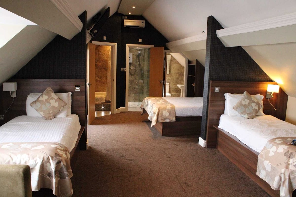 Deluxe suite, en-suite badkamer | Een bureau, een strijkplank/strijkijzer, gratis wifi