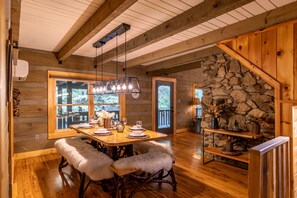 Dining - Blackberry Creek Cabin - Updated Creekside Haven with Fire Pit and Swimming Holes (Lenoir)