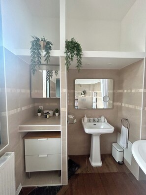 Secador de pelo, toallas, jabón, papel higiénico