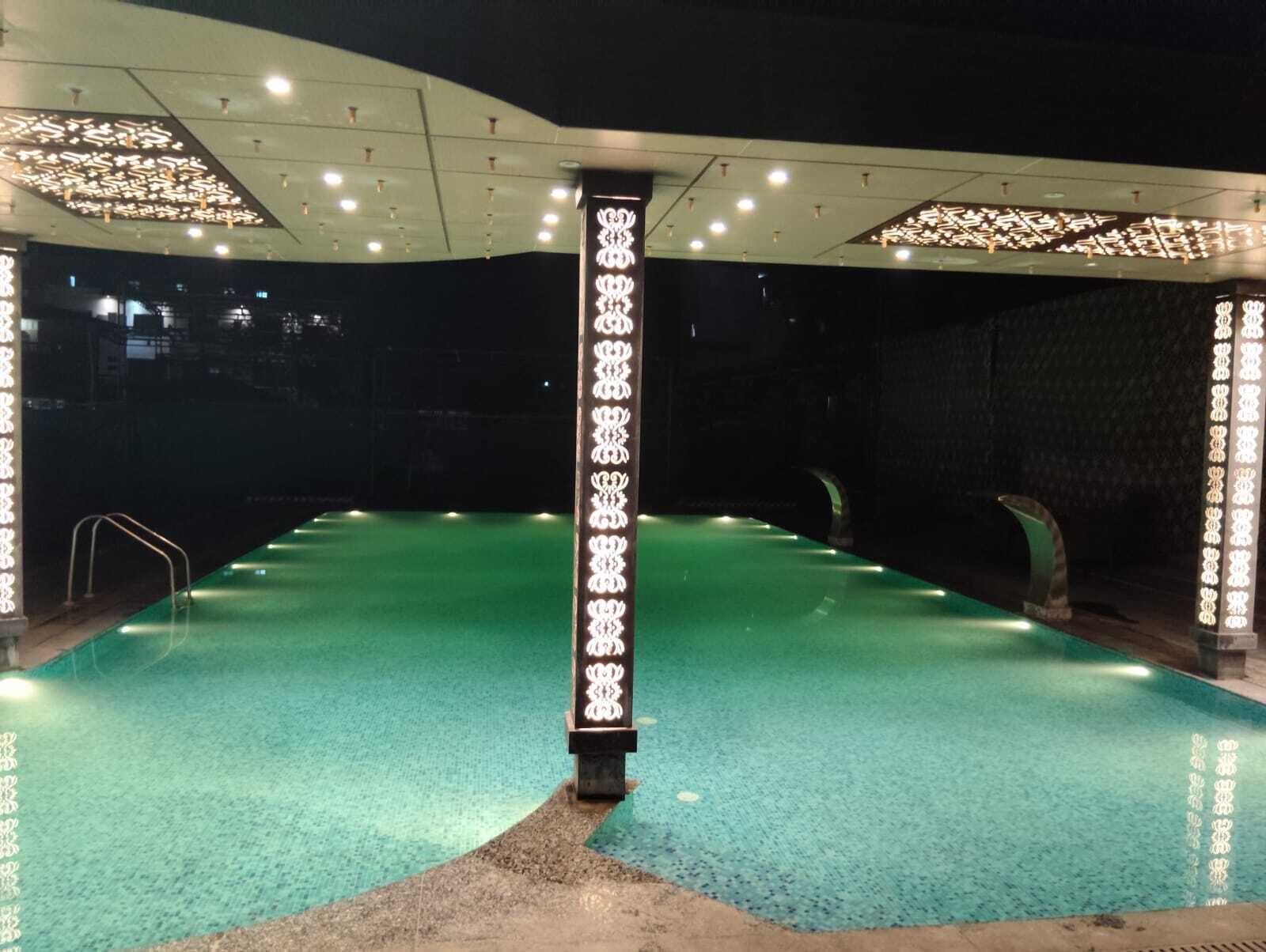 Indoor pool, open 11:00 AM to 8:00 PM, lifeguards on site