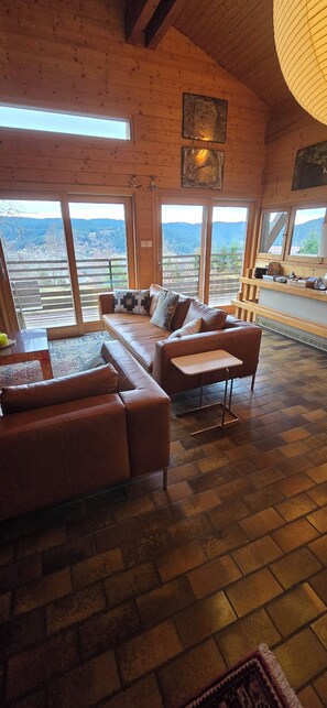 Living area - Cosy, modern chalet on the heights of Gérardmer  (Gérardmer)