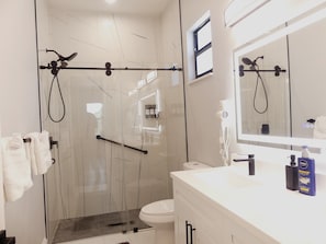 Hair dryer, towels