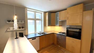 Luxury Apartment | Private kitchen | Fridge, microwave, oven, dishwasher