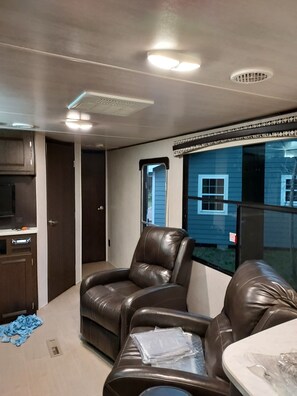 couch, interior, living area, indoor, television -  [COME BACK TO NATURE] 
Cozy 1 Bedroom mobile home in Lake Livingston  aera. (Livingston)