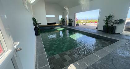 HOUSE WITH INTERIOR SWIMMING POOL WITH SEA VIEW, mini golf, gym