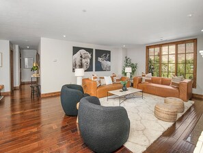 TV, fireplace, foosball