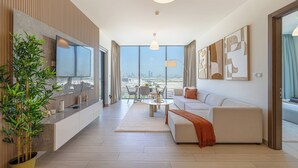 Deluxe Apartment, Balcony, City View | Ruang tamu