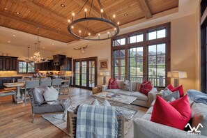 Télévision, cheminée, livres