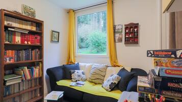 TV, fireplace, ping pong