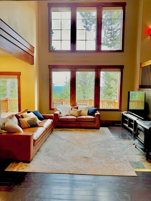 TV connectée, cheminée, chaîne hi-fi