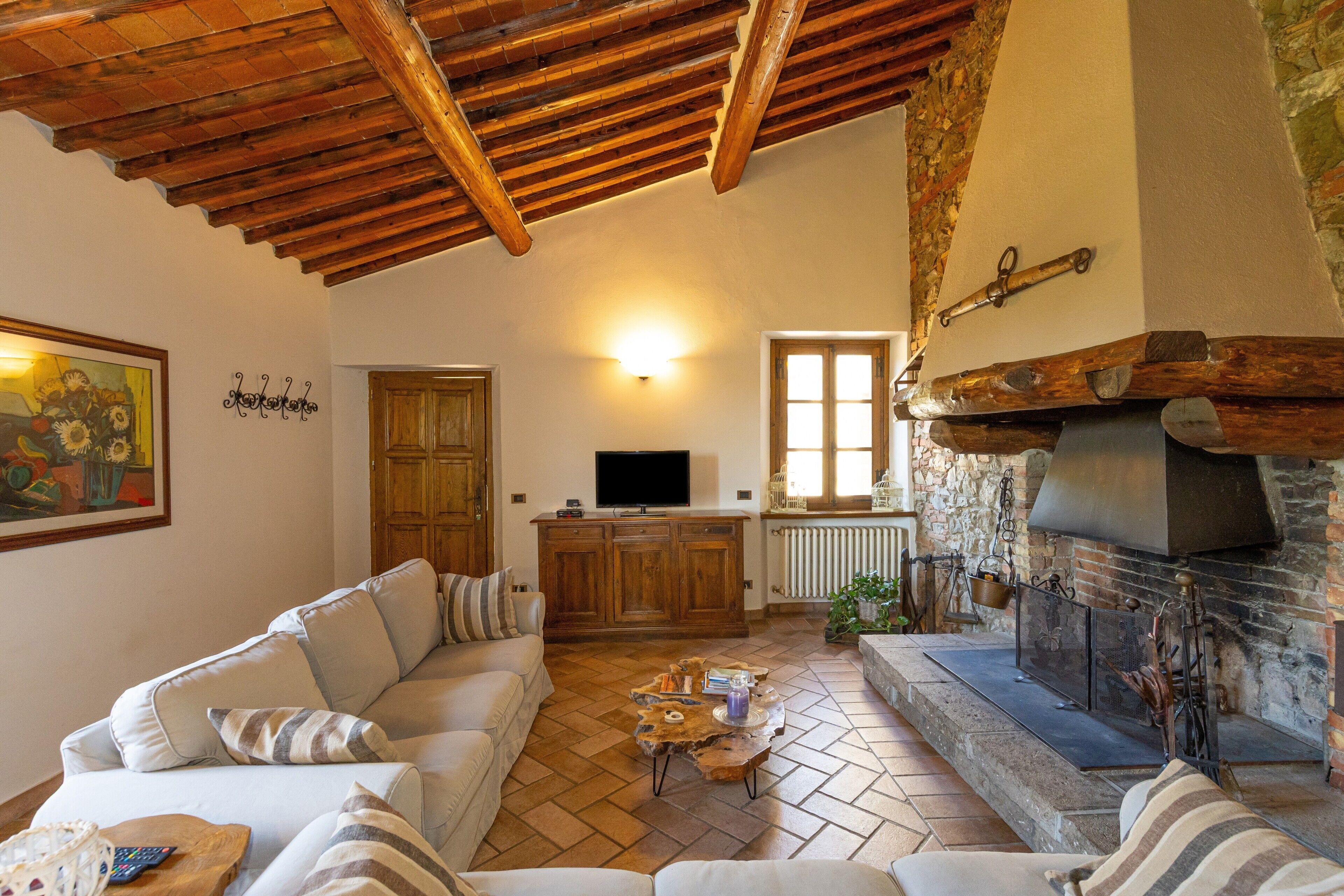 TV, fireplace, table tennis