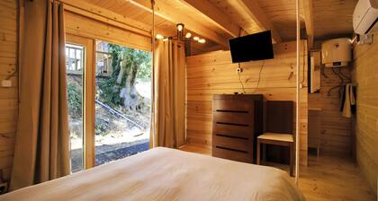 Finca 'Cabana Do Baloiço Do Pitagudo' mit Meerblick, gemeinsamer Terrasse und Klimaanlage