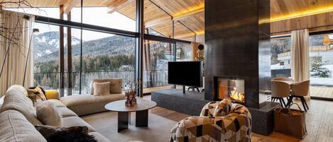 TV, fireplace, video games