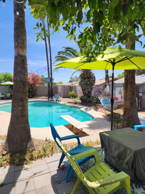Outdoor pool - Resort like upscale Boho design rental. (Tempe)