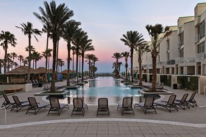 Pool - Floor to Ceiling Ocean Views at the Sapphire Condominium, south corner unit overlooking Space X (South Padre Island)