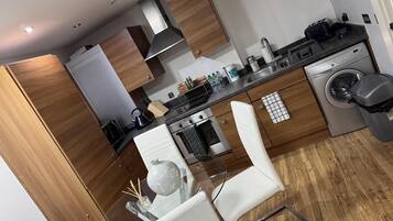 Fridge, microwave, oven, toaster