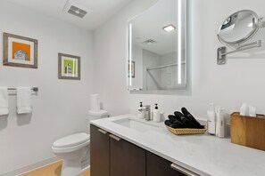 Hair dryer, towels