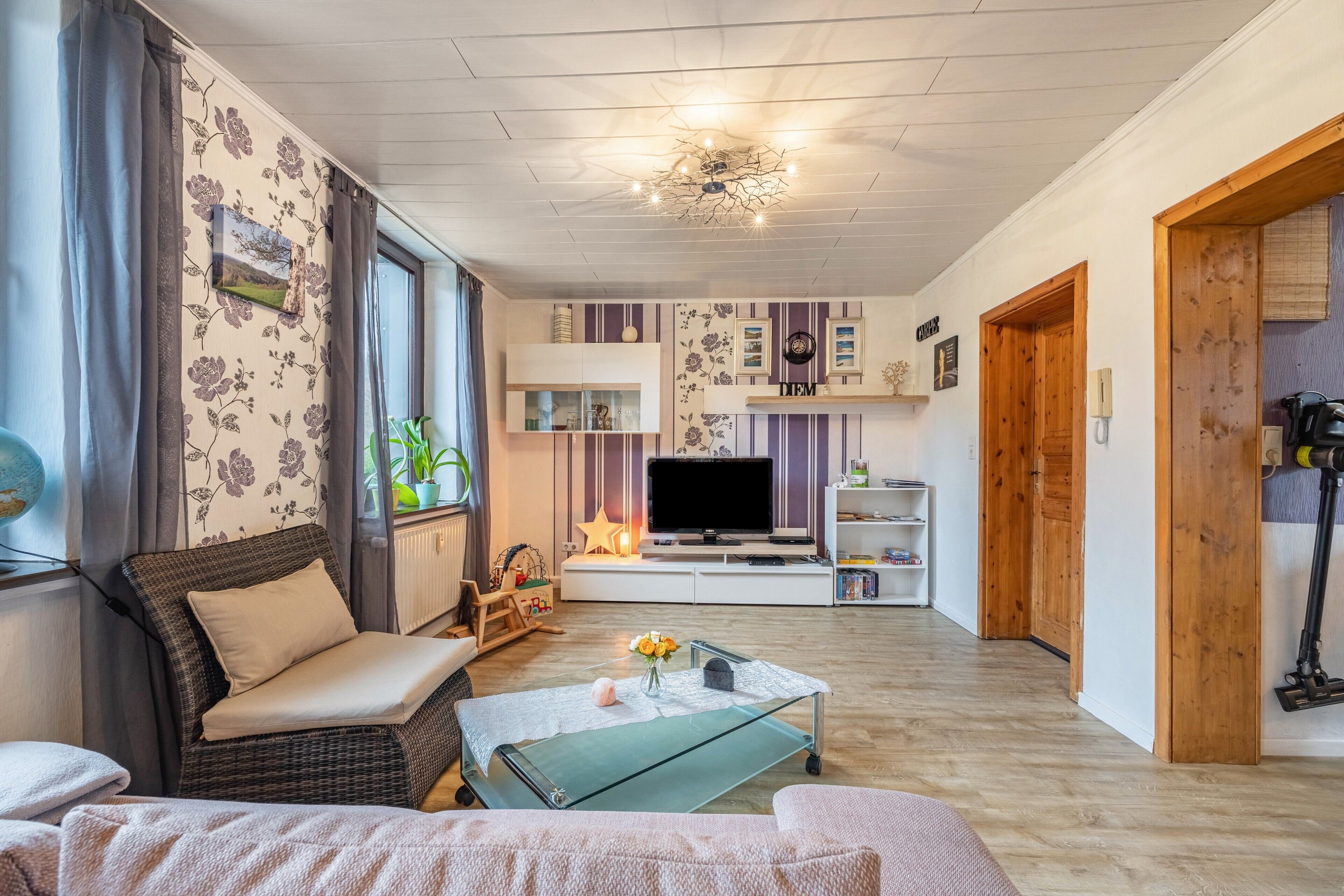 TV, caminetto, lettore DVD