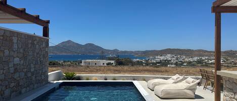 Honeymoon Villa, Private Pool, Sea View | Terrace/patio