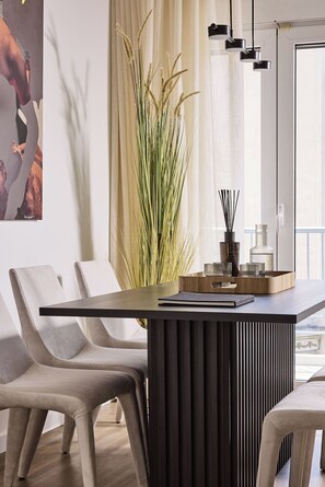 Deluxe Apartment, Balcony | Dining room