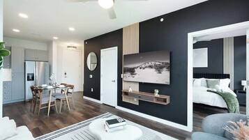 1 bedroom, iron/ironing board, travel crib, WiFi