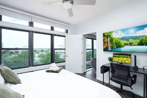 1 bedroom, iron/ironing board, travel crib, WiFi