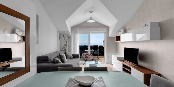 Living area - Brotis - Apartment with sea view (Baska Voda)