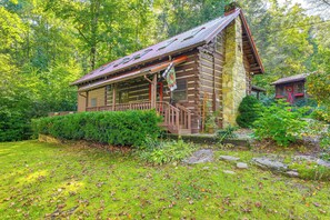 House (3 Bedrooms) | Interior - Hot Tub & Fire Pit: Cozy Cabin in Maggie Valley (Maggie Valley)