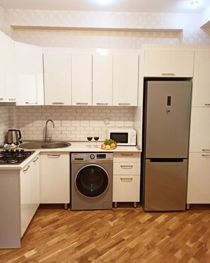 Superior Condo, Balcony, City View | Private kitchen - Prestigious apartment near the metro (Baku)