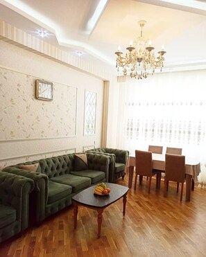 Superior Condo, Balcony, City View | Living area - Prestigious apartment near the metro (Baku)