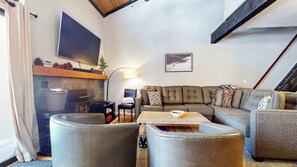 TV, fireplace, DVD player