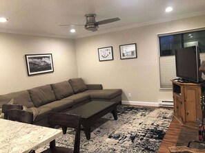 TV, fireplace, DVD player