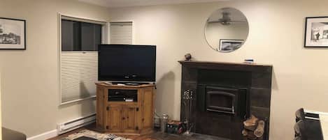 TV, fireplace, DVD player