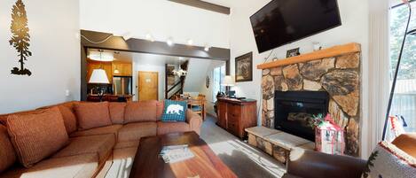 TV, fireplace, DVD player