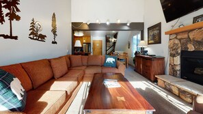 TV, fireplace, DVD player