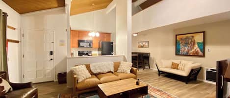 TV, fireplace, DVD player