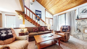 TV, fireplace, DVD player, stereo