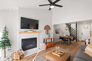 TV, fireplace, DVD player