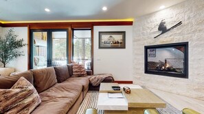 TV, fireplace, offices