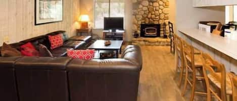 Fernseher, Kamin, DVD-Player