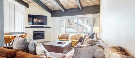 TV, fireplace, DVD player