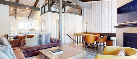 TV, fireplace, DVD player