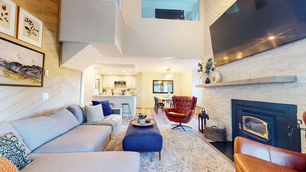 TV, fireplace, DVD player