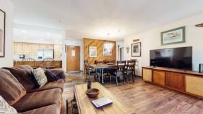 TV, fireplace, DVD player