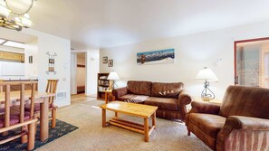 Télévision, cheminée, lecteur de DVD