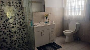 Haartrockner, Handtücher, Seife, Toilettenpapier