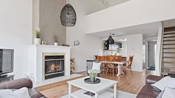 TV, fireplace, stereo