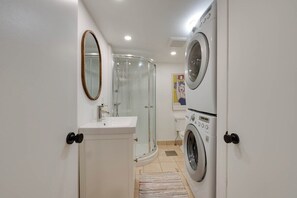 Hair dryer, towels